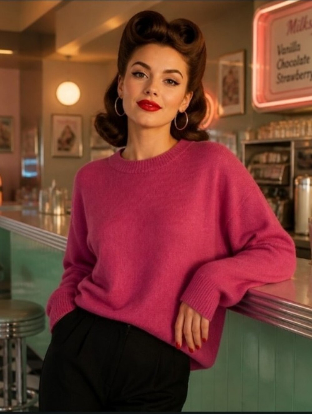 Joie Rich Fuchsia Crewneck Sweater